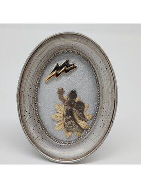 Jewelry Art Framed Metallic Oval Guardian Angel Star Heart Leaves 2x3